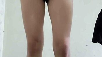 shemale ting xuan wears only underwear under her coat and masturbates on the street with public cumshot