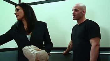 Fucked slutty brunette teacher on bed with deepthroat