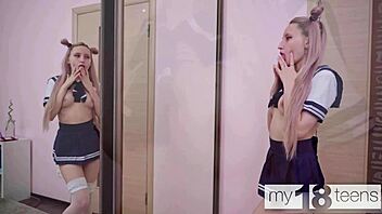 My18teen 18+s cosplay girl Sofia Sey in tight panties scene