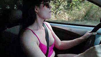 Raquel Teases Stranger on Street, Licks Balls, Swallows Cumshot.