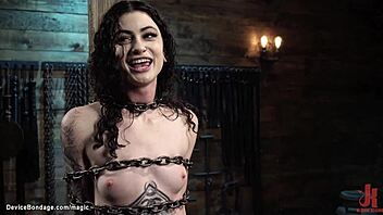 Bound in Chains, Slut Tazappered with Rough Kinky Fucking