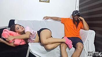 Tell me, do you like watching college teen 18+ anal on the sofa?