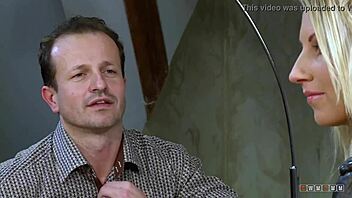 Petite blonde boldly licks cum off cock after intense riding