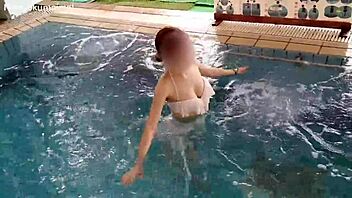 Is This Japanese Brunette's Pool Exercise Fetish Turning You On?
