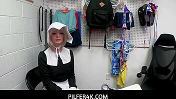 Annie Archer, an amish teen, gets caught shoplifting and punished in the garage.