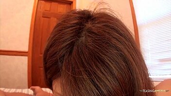 How does this asian threesome go from cute foreplay to one mouth full of cum?