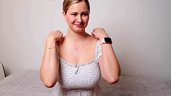 A mature British cougar undresses for solo fun