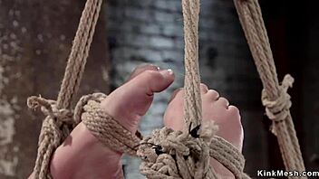 Hogtied Beauty Fucked With Dildo