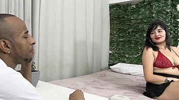 Big Black Cock Enters Slut's Narrow Ass with Jeitinho Feet Blowjob