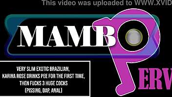 Very Slim Karina Rose Drinks Pee Then Fucks Huge Cocks