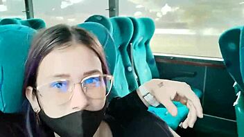 sexy latina blows her boyfriend on the bus to medellin