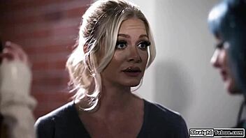 Milf landlady seduces busty babe with kissing and fingering!