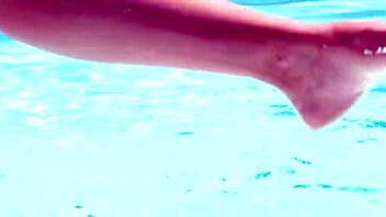 girls rimming sensually and dirty by the poolside, shaved pussy blowjob and natural tits!