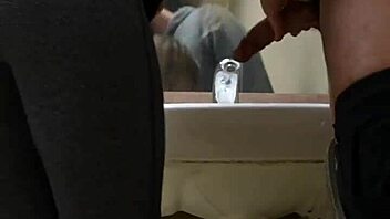 Friend's Leaky Pussy Creampied in Outdoor Restroom Homemade Scene