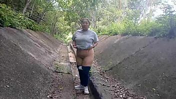 That Big Boob Latina Is Flashing Her Tits And Ass Outside