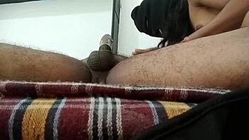 Close-up of indian desi aunty in hardcore scene with young teen and mother in law.