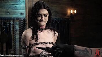 Bound in Chains, Slut Tazappered with Rough Kinky Fucking