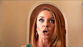 Oh yeah, take that black cock deep, slutty redhead milf janet mason moans while getting pounded hard in lingerie and fishnets on the bed.