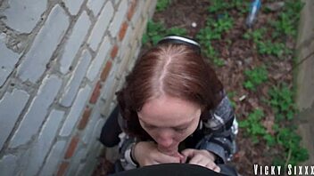 feeling risky with a mouthful behind garages