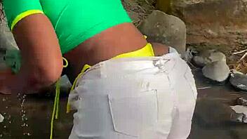 Helping Stranger Leads To Outdoor Sex In Forest With Brazilian Ebony Almost Caught