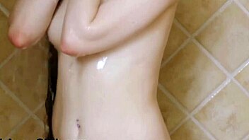 i saw this tall cute brunette taking a shower, she looked so hot