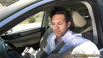 A stranger fucks skinny ebony jada doll with a big cock