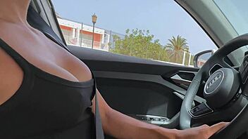 Latina Brunette Pickup Stranger Outdoor Public Car Lingerie Fuck