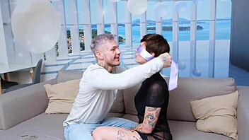 feeling so crazy during this anal orgy where her boyfriend shared her for a wild gangbang.