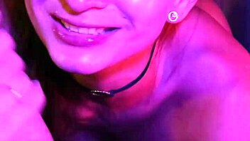 BLOWJOB in neon night with DEEP THROAT - POV shorties