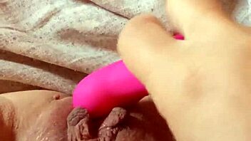 mature woman shows off her intimate area in a casual way