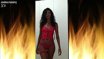 neighbor jade teases husband in sexy lingerie homemade