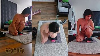 watch me flex and stretch naked in yoga with triple cam view