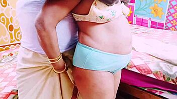 Stepson tries to fuck stepmom with telugu dirty talks in bedroom