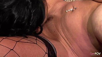 hot brunette milf, we're sharing toys and licking pussies with my two sexy friends in corsets