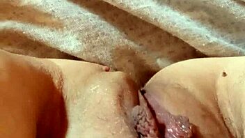 mature woman shows off her intimate area in a casual way