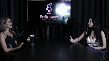 Anabele Nogueira experiences intense gang bang with DP fetishes in sheer red lingerie.