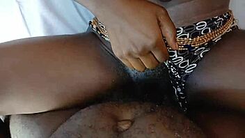 Pretty African Teen Visits For Christmas Gift