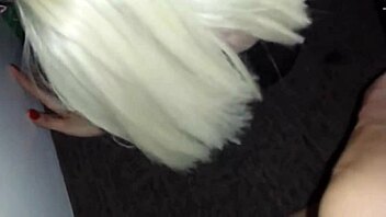 Gorgeous french tranny gangbanged by six big white cock guys