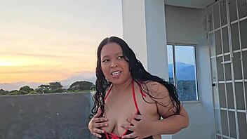 milf dominated on rooftop with dirty talk