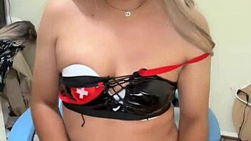 linda, as doctor, examines her patient's rich tits?