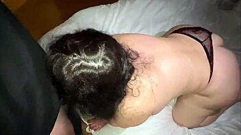 Big milf lays in panties waiting for sex!