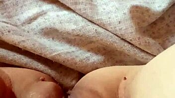 mature woman shows off her intimate area in a casual way