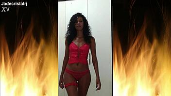 neighbor jade teases husband in sexy lingerie homemade