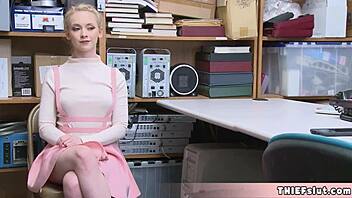 The Reverend's Cute Assistant Caught Shoplifting and Now Her Tiny 18+ and Tight Pussy Gets a Punish Fuck