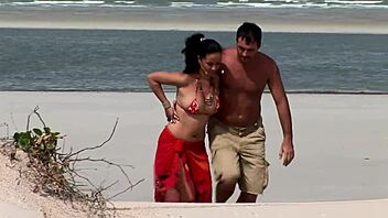 Intense gangbang with banging, fucking, and double penetration in paradise