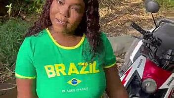 Helping Stranger Leads To Outdoor Sex In Forest With Brazilian Ebony Almost Caught