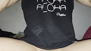 Masturbating in Bed with Monster Cock