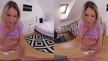 czech vr 331 from voyeur to lover with blonde in lingerie