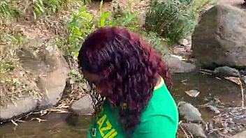 Helping Stranger Leads To Outdoor Sex In Forest With Brazilian Ebony Almost Caught