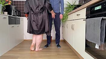 depraved mother-in-law takes off panties and spreads her big ass